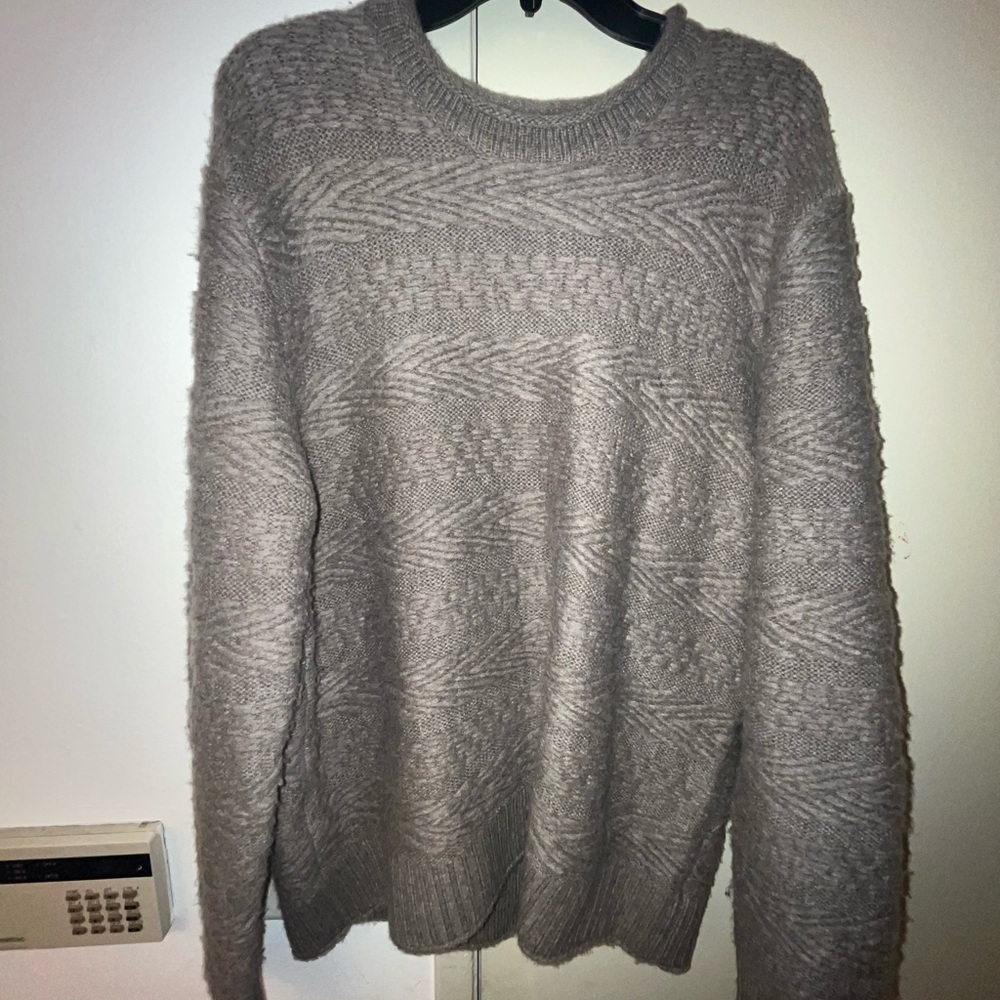 Abercrombie and Fitch Cozy Gray Knit Sweater pullover grey XL men’s
